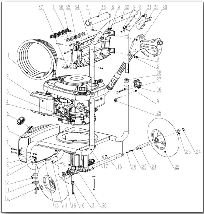 KARCHER G2700 pressure washer parts list pump repair manual